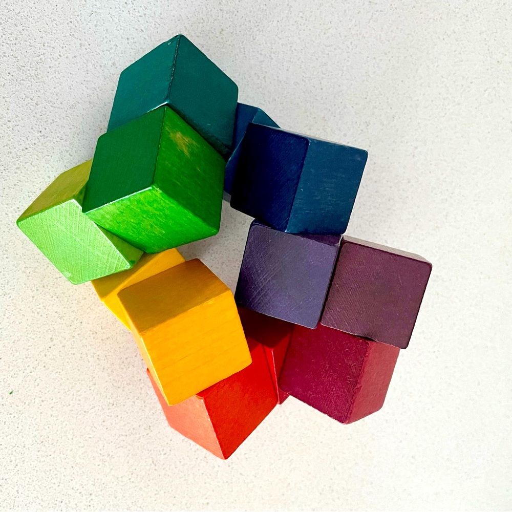 Wooden blocks multi colored